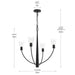 Myhouse Lighting Progress Lighting - P400453-31M - Four Light Chandelier - Jheni - Matte Black