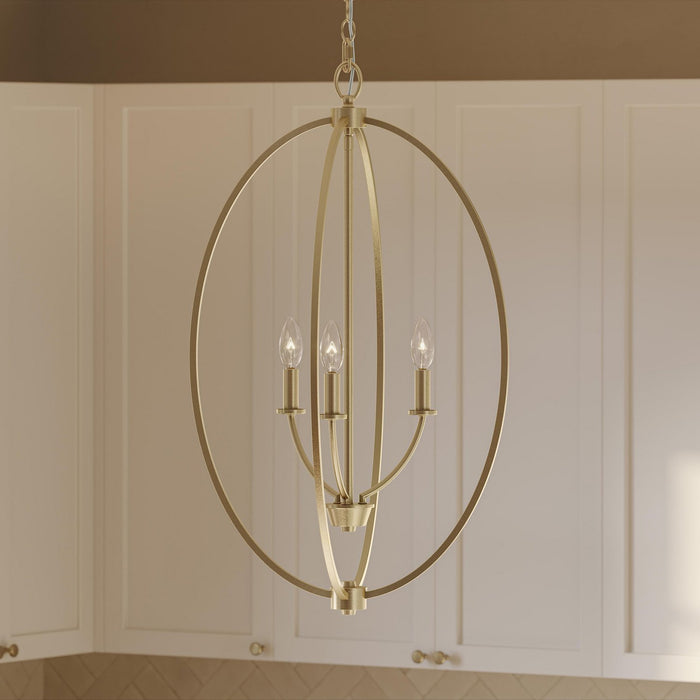 Myhouse Lighting Progress Lighting - P500513-191 - Three Light Foyer Pendant - Jheni - Brushed Gold