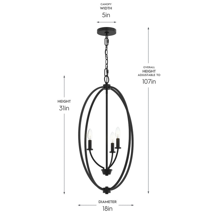 Myhouse Lighting Progress Lighting - P500513-31M - Three Light Foyer Pendant - Jheni - Matte Black