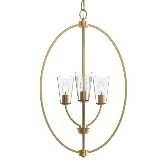 Myhouse Lighting Progress Lighting - P500512-191 - Three Light Foyer Pendant - Jheni - Brushed Gold