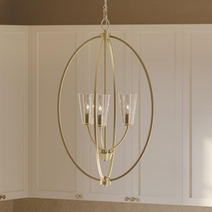 Myhouse Lighting Progress Lighting - P500512-191 - Three Light Foyer Pendant - Jheni - Brushed Gold