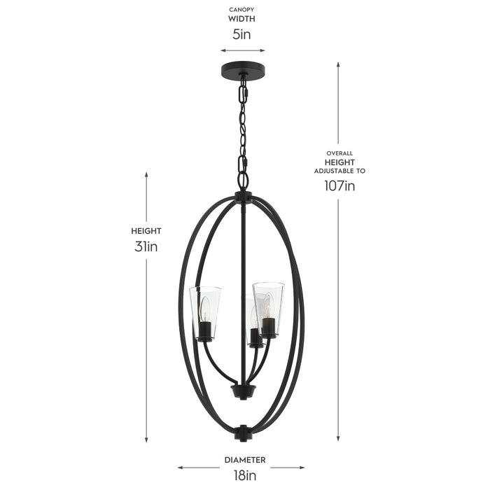 Myhouse Lighting Progress Lighting - P500512-31M - Three Light Foyer Pendant - Jheni - Matte Black