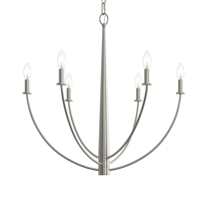 Myhouse Lighting Progress Lighting - P400459-009 - Six Light Chandelier - Jheni - Brushed Nickel