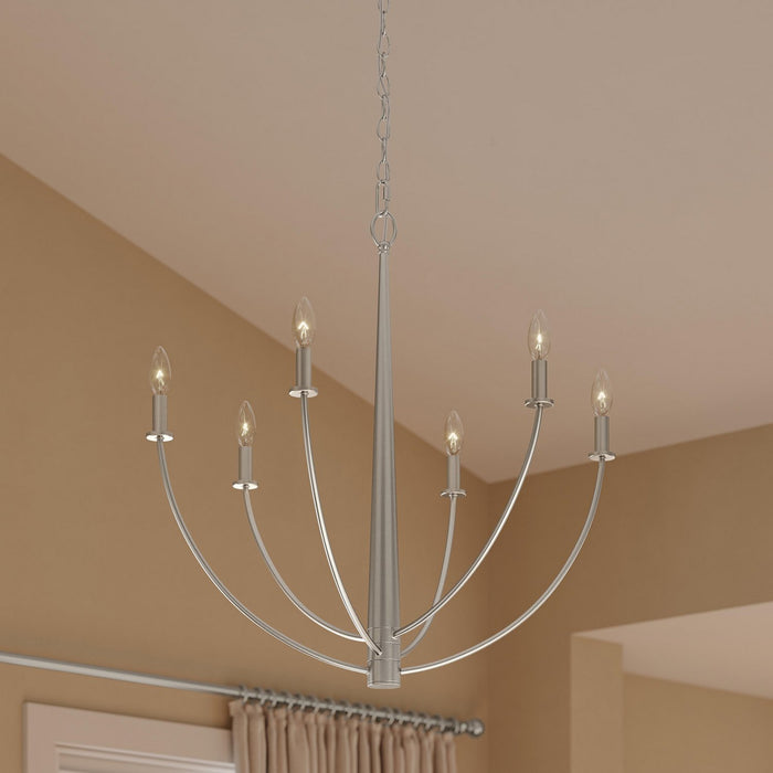 Myhouse Lighting Progress Lighting - P400459-009 - Six Light Chandelier - Jheni - Brushed Nickel