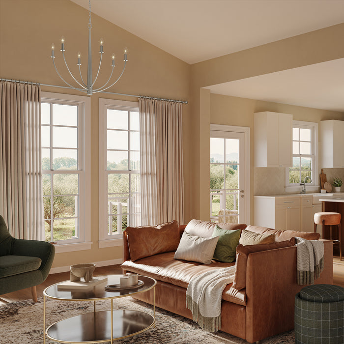 Myhouse Lighting Progress Lighting - P400459-009 - Six Light Chandelier - Jheni - Brushed Nickel