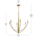 Myhouse Lighting Progress Lighting - P400459-191 - Six Light Chandelier - Jheni - Brushed Gold