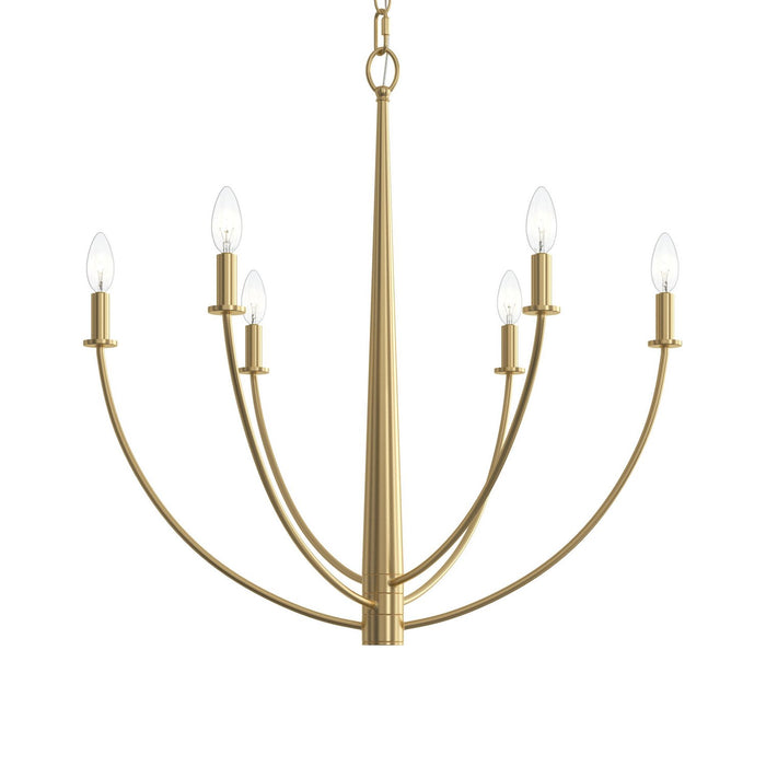 Myhouse Lighting Progress Lighting - P400459-191 - Six Light Chandelier - Jheni - Brushed Gold