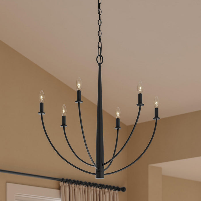 Myhouse Lighting Progress Lighting - P400459-31M - Six Light Chandelier - Jheni - Matte Black