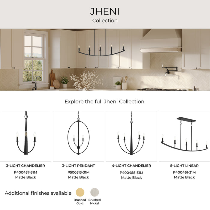 Myhouse Lighting Progress Lighting - P400459-31M - Six Light Chandelier - Jheni - Matte Black