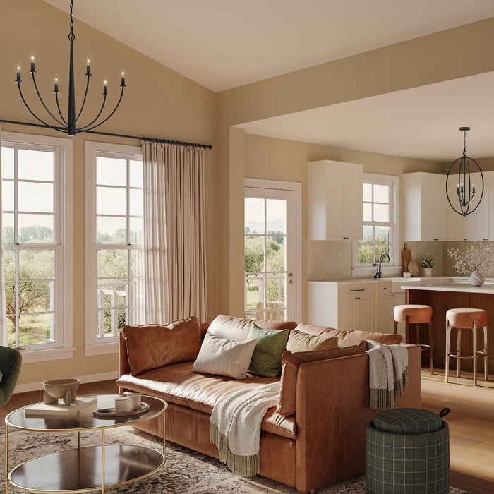 Myhouse Lighting Progress Lighting - P400459-31M - Six Light Chandelier - Jheni - Matte Black