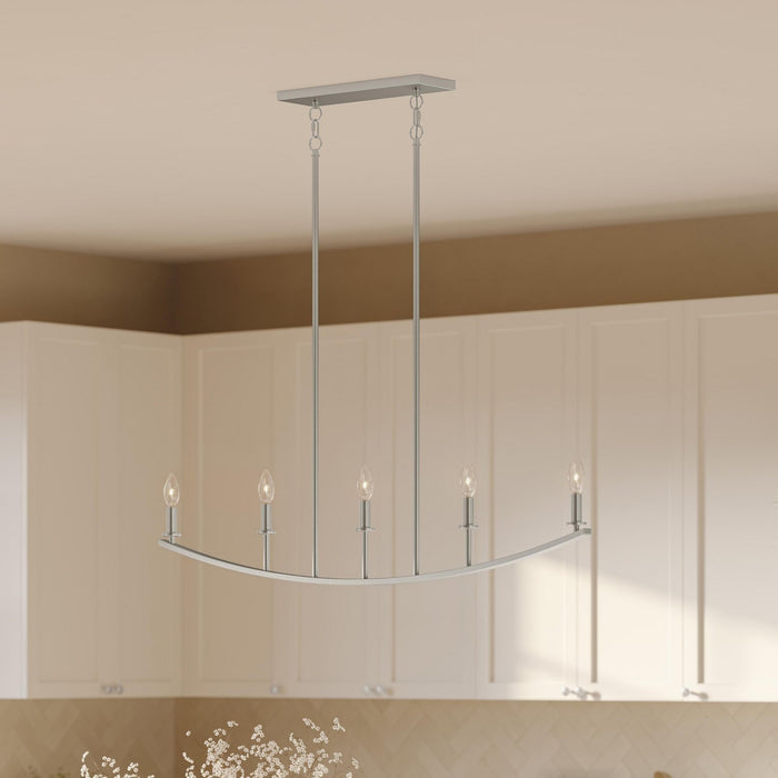 Myhouse Lighting Progress Lighting - P400461-009 - Five Light Linear Chandelier - Jheni - Brushed Nickel