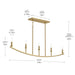 Myhouse Lighting Progress Lighting - P400461-191 - Five Light Linear Chandelier - Jheni - Brushed Gold