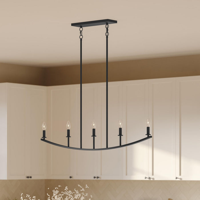 Myhouse Lighting Progress Lighting - P400461-31M - Five Light Linear Chandelier - Jheni - Matte Black