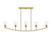 Myhouse Lighting Progress Lighting - P400456-191 - Five Light Linear Chandelier - Jheni - Brushed Gold