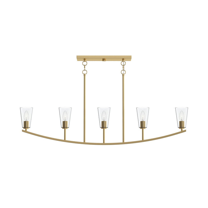 Myhouse Lighting Progress Lighting - P400456-191 - Five Light Linear Chandelier - Jheni - Brushed Gold