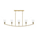 Myhouse Lighting Progress Lighting - P400456-191 - Five Light Linear Chandelier - Jheni - Brushed Gold