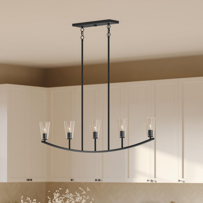 Myhouse Lighting Progress Lighting - P400456-31M - Five Light Linear Chandelier - Jheni - Matte Black