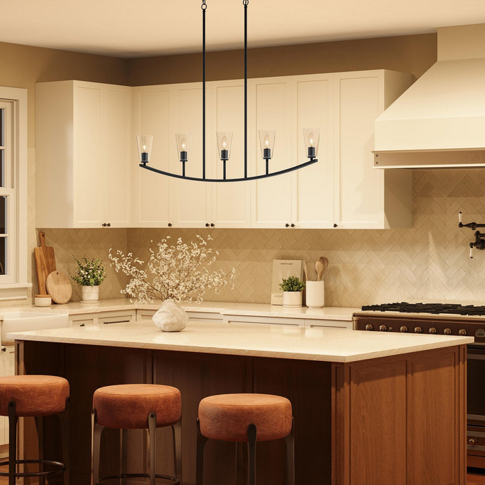 Myhouse Lighting Progress Lighting - P400456-31M - Five Light Linear Chandelier - Jheni - Matte Black