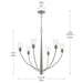 Myhouse Lighting Progress Lighting - P400454-009 - Six Light Chandelier - Jheni - Brushed Nickel