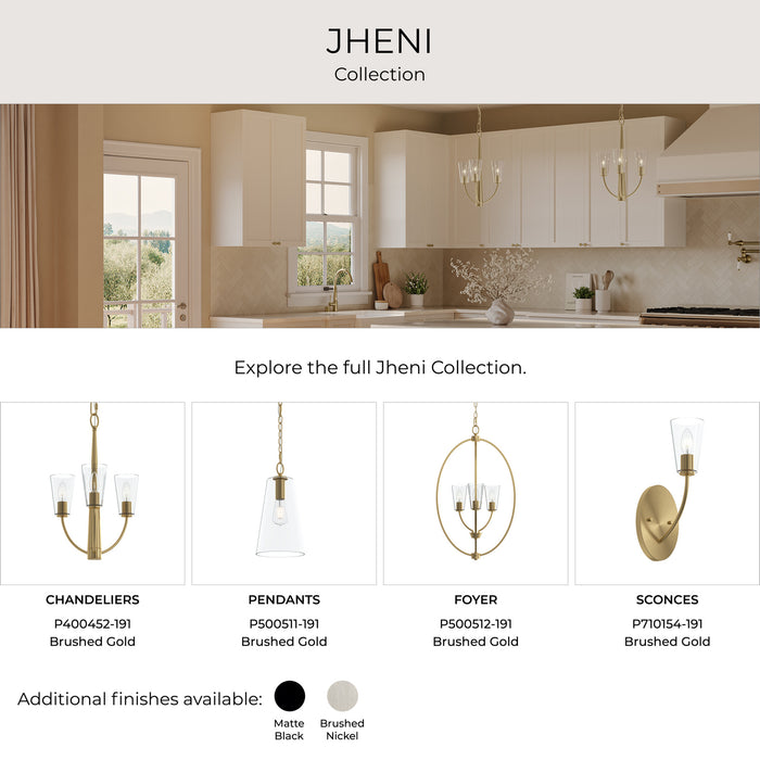 Myhouse Lighting Progress Lighting - P400454-191 - Six Light Chandelier - Jheni - Brushed Gold
