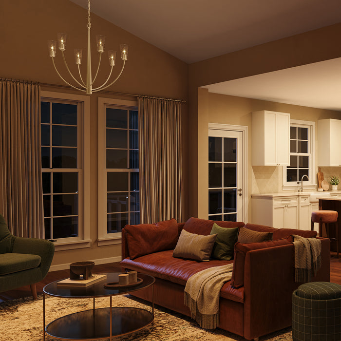 Myhouse Lighting Progress Lighting - P400454-191 - Six Light Chandelier - Jheni - Brushed Gold
