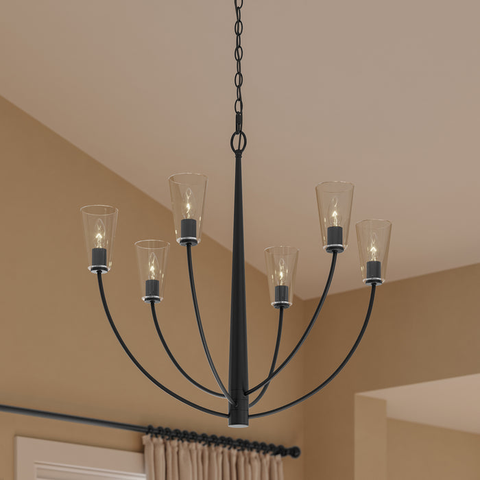 Myhouse Lighting Progress Lighting - P400454-31M - Six Light Chandelier - Jheni - Matte Black
