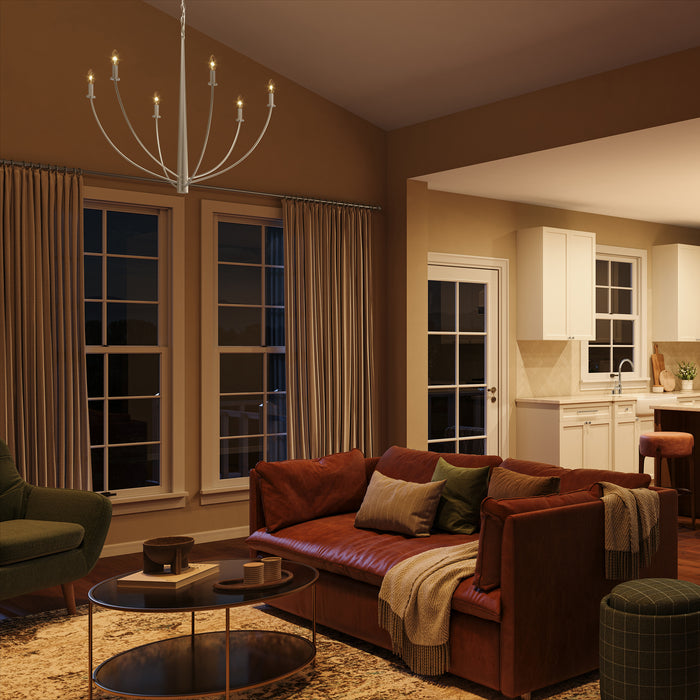 Myhouse Lighting Progress Lighting - P400460-009 - Six Light Chandelier - Jheni - Brushed Nickel