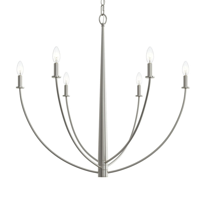 Myhouse Lighting Progress Lighting - P400460-009 - Six Light Chandelier - Jheni - Brushed Nickel