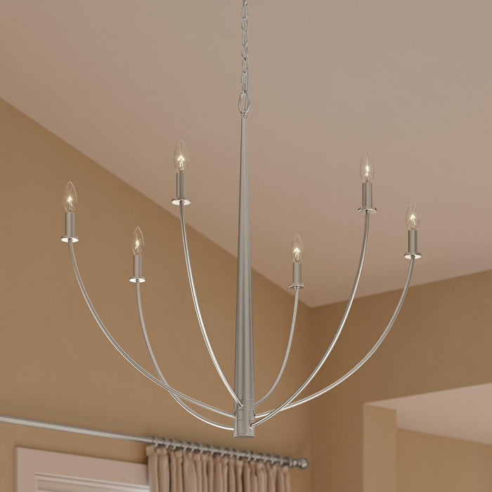 Myhouse Lighting Progress Lighting - P400460-009 - Six Light Chandelier - Jheni - Brushed Nickel