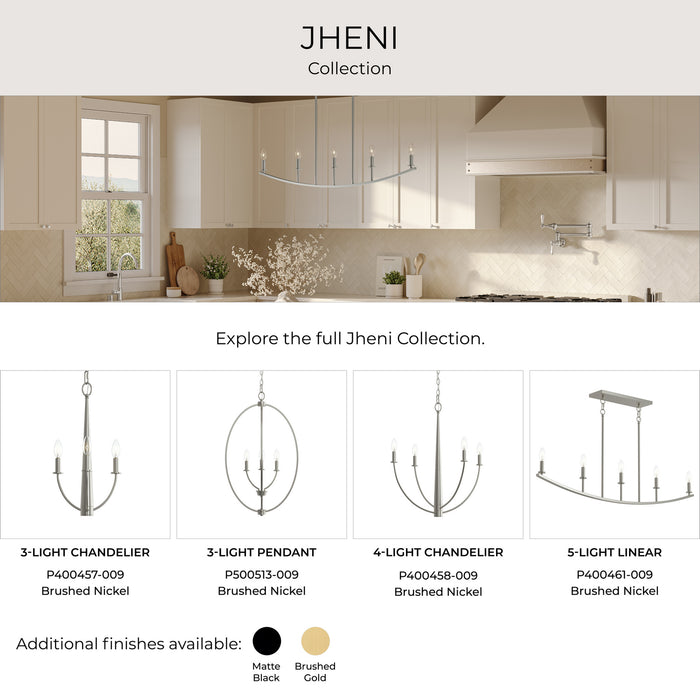 Myhouse Lighting Progress Lighting - P400460-009 - Six Light Chandelier - Jheni - Brushed Nickel