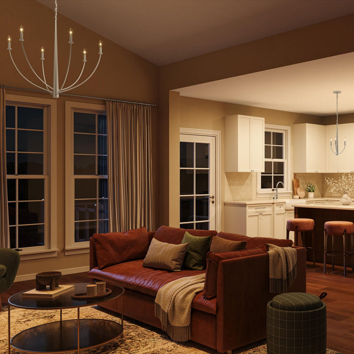 Myhouse Lighting Progress Lighting - P400460-009 - Six Light Chandelier - Jheni - Brushed Nickel