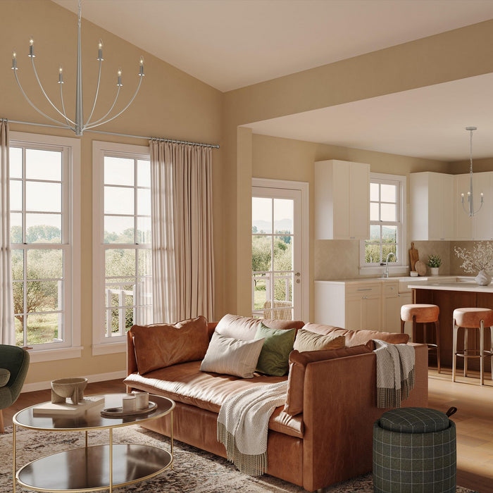 Myhouse Lighting Progress Lighting - P400460-009 - Six Light Chandelier - Jheni - Brushed Nickel