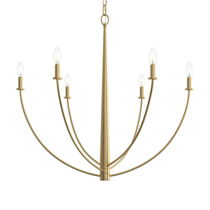Myhouse Lighting Progress Lighting - P400460-191 - Six Light Chandelier - Jheni - Brushed Gold