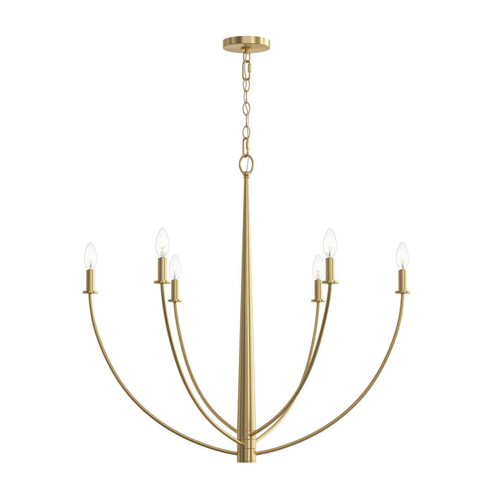 Myhouse Lighting Progress Lighting - P400460-191 - Six Light Chandelier - Jheni - Brushed Gold