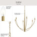 Myhouse Lighting Progress Lighting - P400460-191 - Six Light Chandelier - Jheni - Brushed Gold
