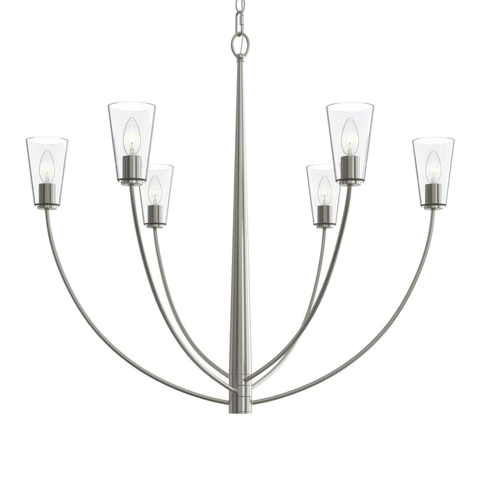 Myhouse Lighting Progress Lighting - P400455-009 - Six Light Chandelier - Jheni - Brushed Nickel