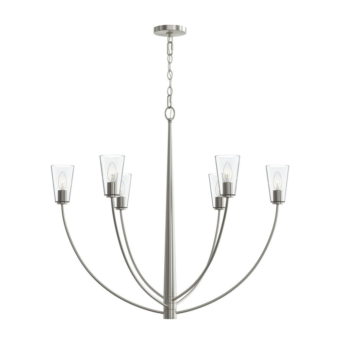 Myhouse Lighting Progress Lighting - P400455-009 - Six Light Chandelier - Jheni - Brushed Nickel