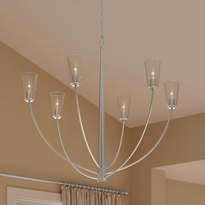 Myhouse Lighting Progress Lighting - P400455-009 - Six Light Chandelier - Jheni - Brushed Nickel