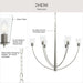 Myhouse Lighting Progress Lighting - P400455-009 - Six Light Chandelier - Jheni - Brushed Nickel