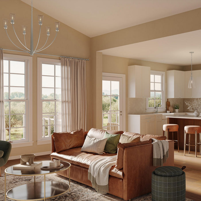 Myhouse Lighting Progress Lighting - P400455-009 - Six Light Chandelier - Jheni - Brushed Nickel