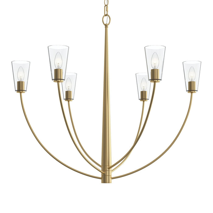 Myhouse Lighting Progress Lighting - P400455-191 - Six Light Chandelier - Jheni - Brushed Gold