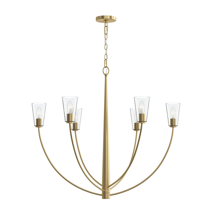 Myhouse Lighting Progress Lighting - P400455-191 - Six Light Chandelier - Jheni - Brushed Gold