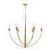Myhouse Lighting Progress Lighting - P400455-191 - Six Light Chandelier - Jheni - Brushed Gold