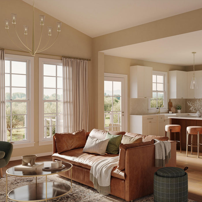 Myhouse Lighting Progress Lighting - P400455-191 - Six Light Chandelier - Jheni - Brushed Gold