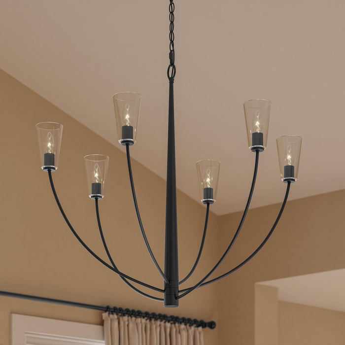 Myhouse Lighting Progress Lighting - P400455-31M - Six Light Chandelier - Jheni - Matte Black