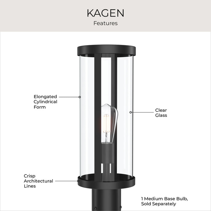 Myhouse Lighting Progress Lighting - P540112-31M - One Light Outdoor Post Mount - Kagen - Matte Black
