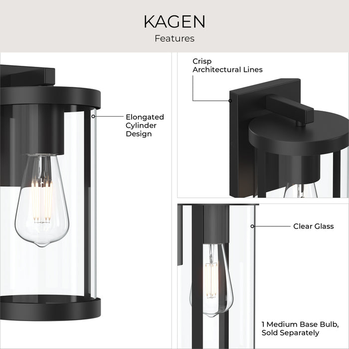 Myhouse Lighting Progress Lighting - P560396-31M - One Light Outdoor Wall Mount - Kagen - Matte Black