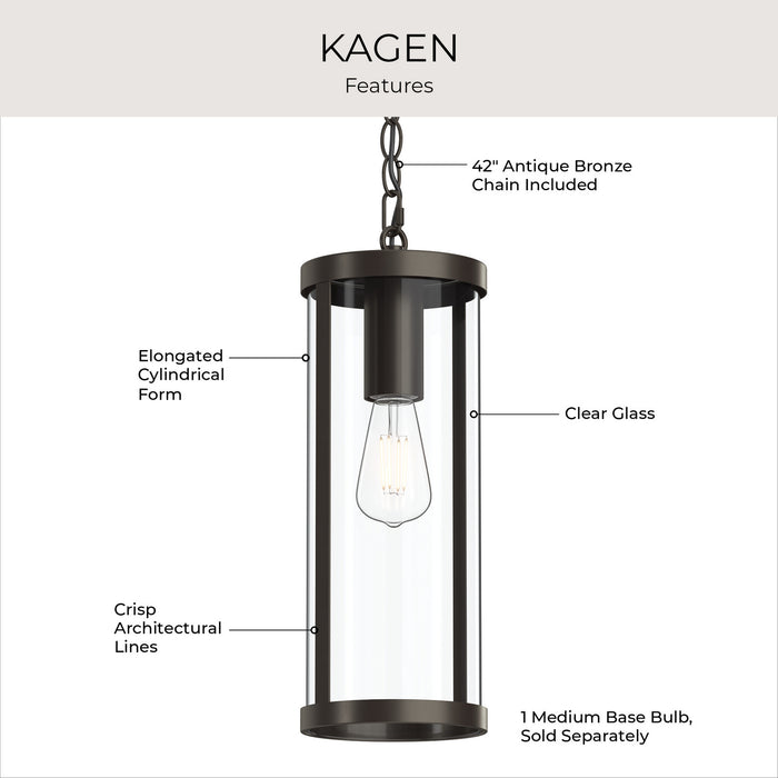 Myhouse Lighting Progress Lighting - P550145-020 - One Light Outdoor Pendant - Kagen - Antique Bronze