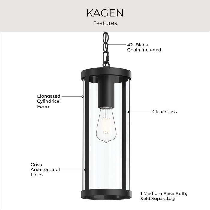 Myhouse Lighting Progress Lighting - P550145-31M - One Light Outdoor Pendant - Kagen - Matte Black
