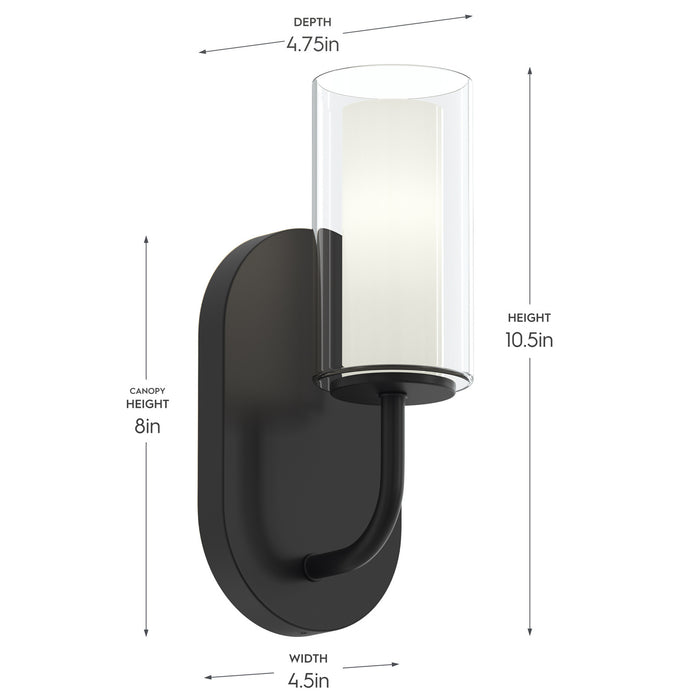 Myhouse Lighting Progress Lighting - P710158-31M - One Light Wall Sconce - Mack - Matte Black